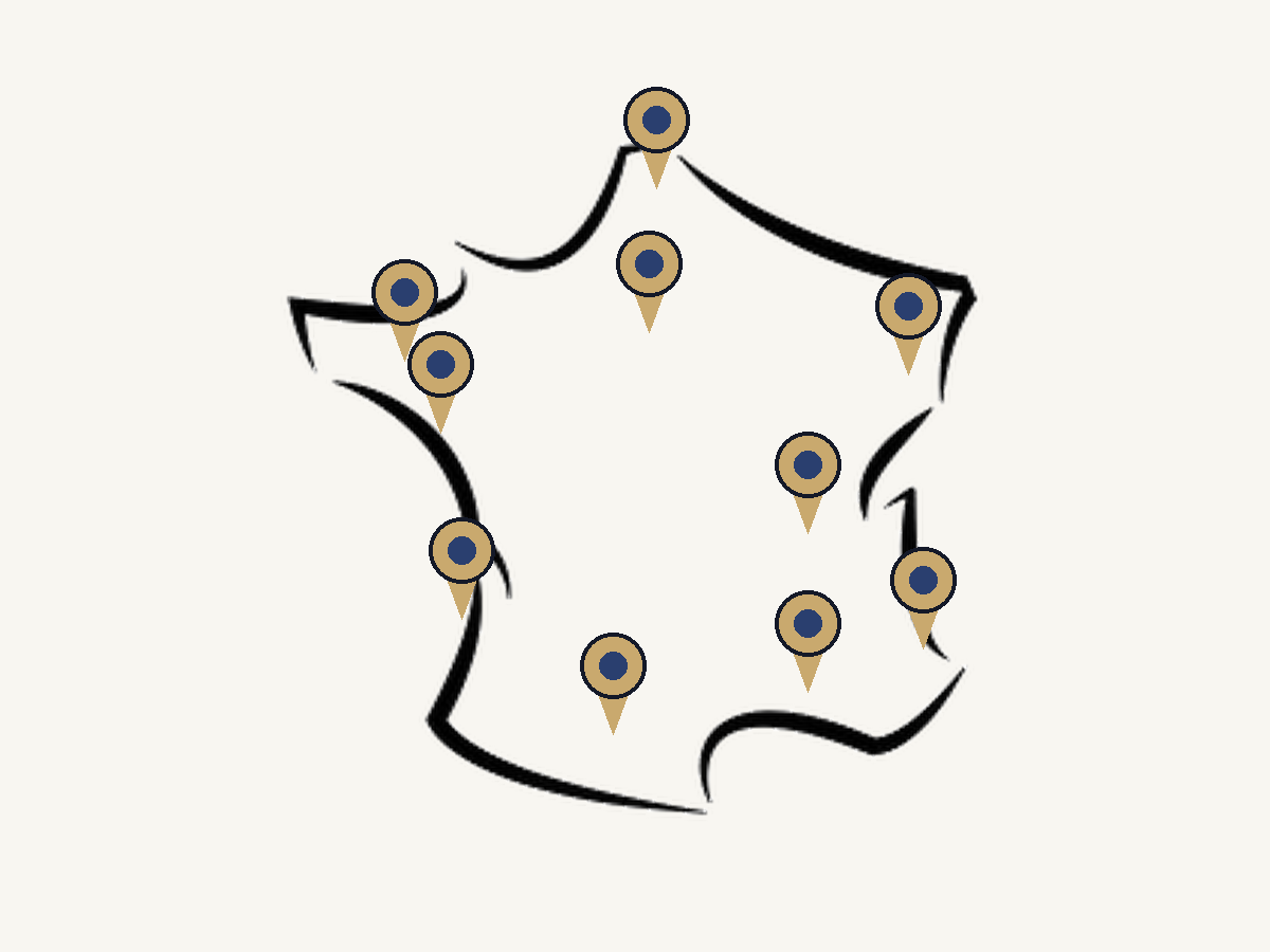 Carte de France — 500+ clients partout en France